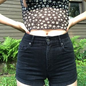 Black high waisted shorts